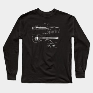 Guitar Vintage Patent Drawing Long Sleeve T-Shirt